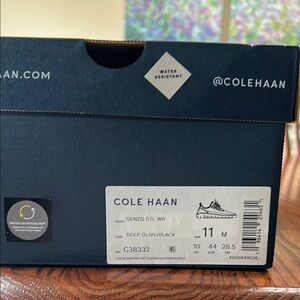 Cole Haan Deep Olive and Black Sneakers.  NWT
